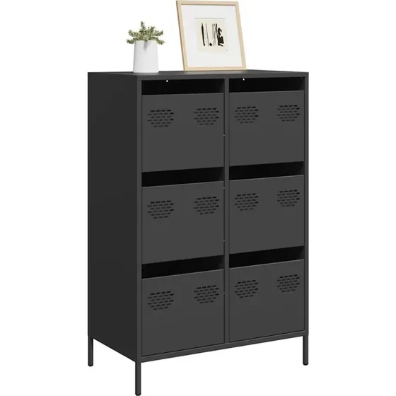 vidaXL Skab 68x39x101,5 cm Stål Sort