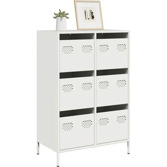 vidaXL Skab 68x39x101,5 cm Stål Hvid