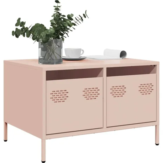 vidaXL tv-bord 68x50x43,5 cm koldvalset stål lyserød