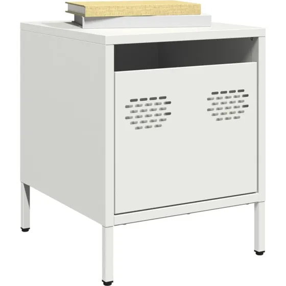 vidaXL sengebord 35x39x43,5 cm stål hvid