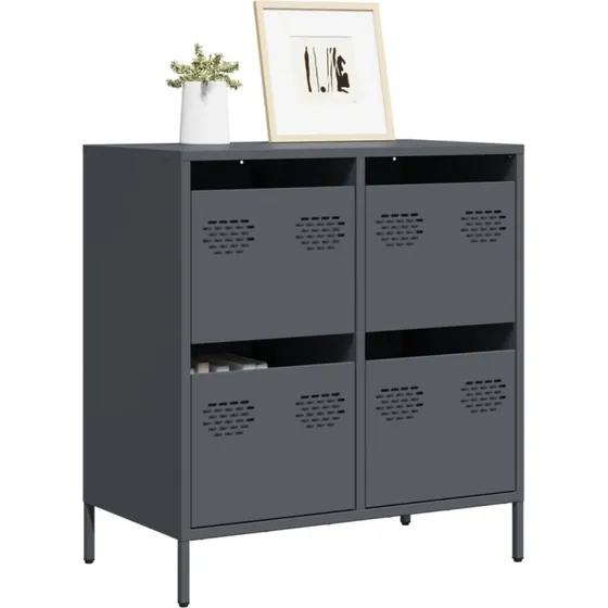 vidaXL Skænk 68x39x73,5 cm Koldvalset Stål Antracitgrå