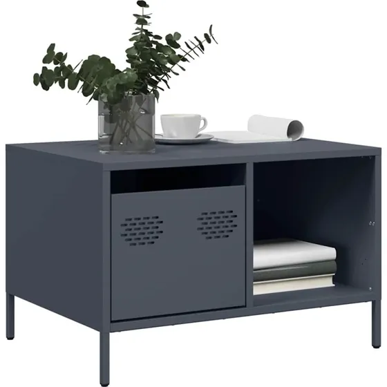 vidaXL sofabord 68,5x50x43,5 cm koldvalset stål antracitgrå