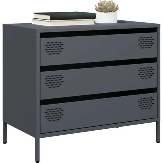 vidaXL Skab 68x39x58,5 cm koldvalset stål antracitgrå