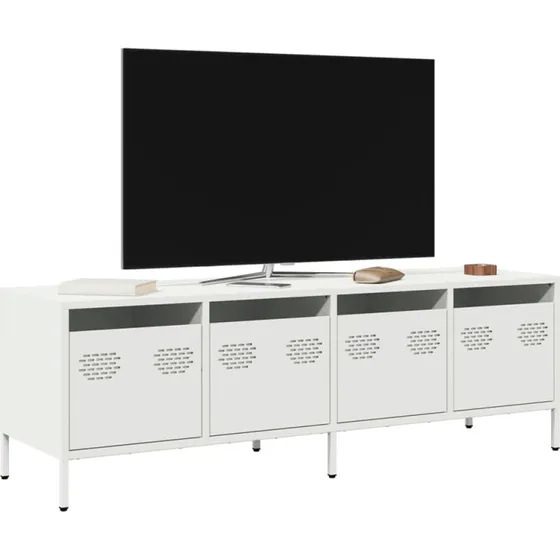 vidaXL tv-bord 135x39x43,5 cm koldvalset stål hvid