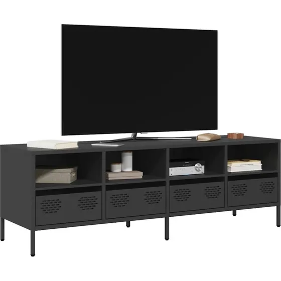 vidaXL tv-bord 135x39x43,5 cm koldvalset stål sort