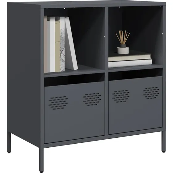 vidaXL Skænk 68x39x73,5 cm Koldvalset Stål Antracitgrå