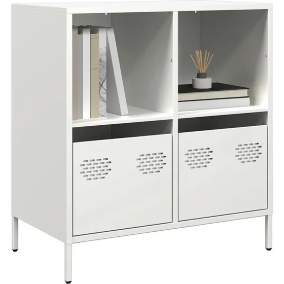 vidaXL Skab 68x39x73,5 cm Koldvalset Stål Hvid