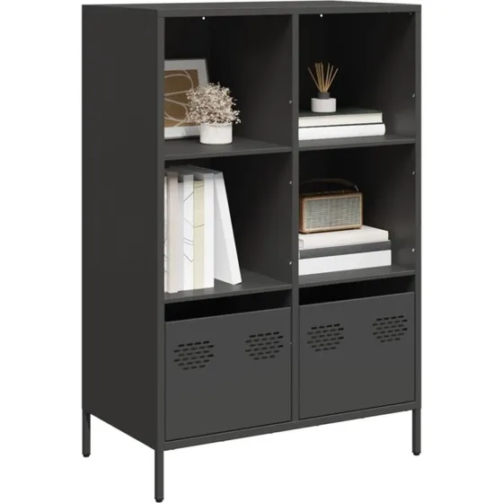 Olivengrønt stålskab 68x39x103,5 cm med 4 skabrum