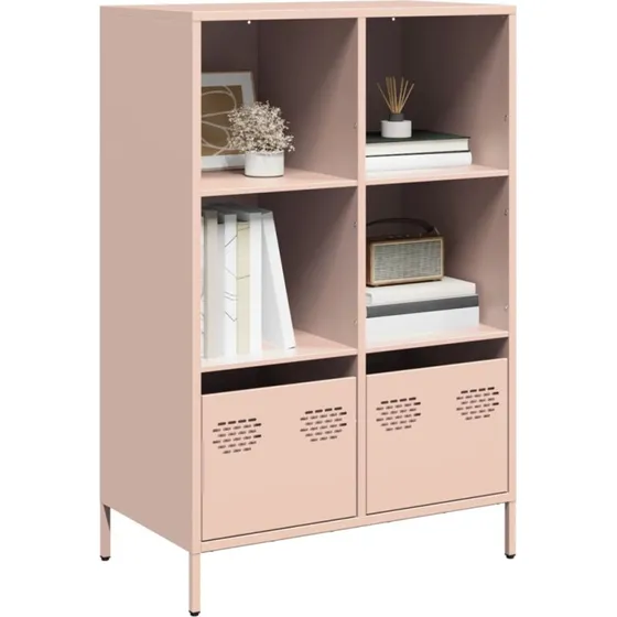 vidaXL Skab 68x39x103,5 cm Stål Lyserød
