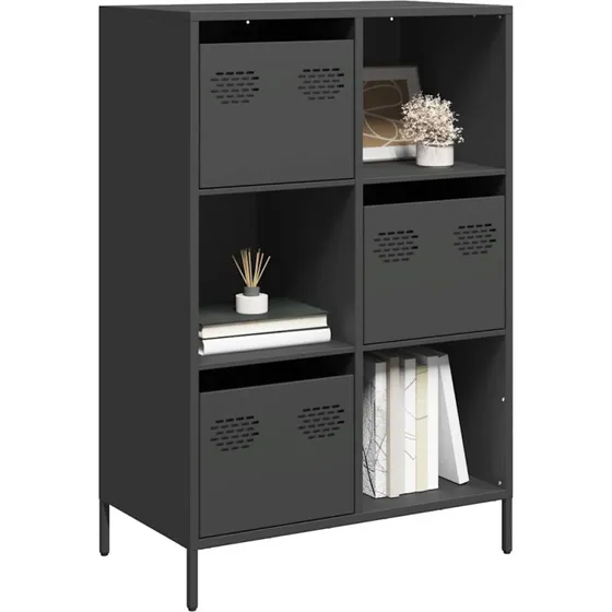 vidaXL Skab 68x39x103,5 cm Stål Sort