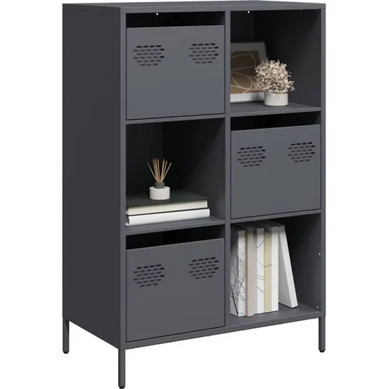 vidaXL Skab 68x39x103,5 cm Stål Antracitgrå