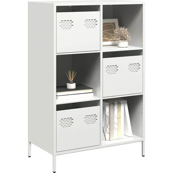 vidaXL Skab 68x39x103,5 cm Stål Hvid