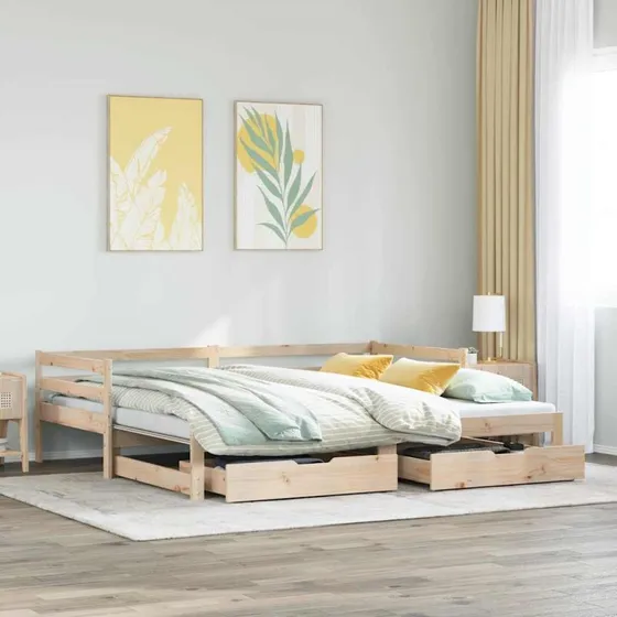 vidaXL Daybed med udtræk og skuffer 90x190 cm