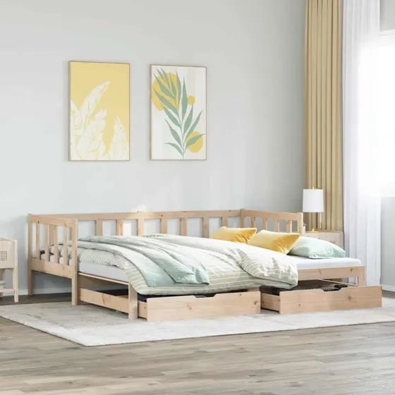 vidaXL Daybed med udtræk og skuffer 80x200 cm
