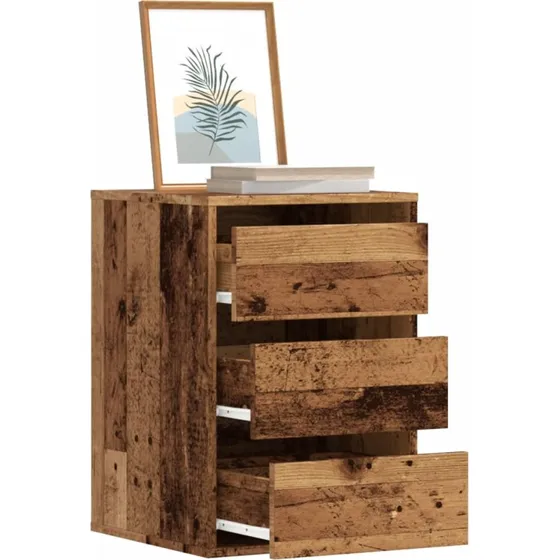 vidaXL Hjørnekommode 40x41x58 cm konstrueret træ antikt træ