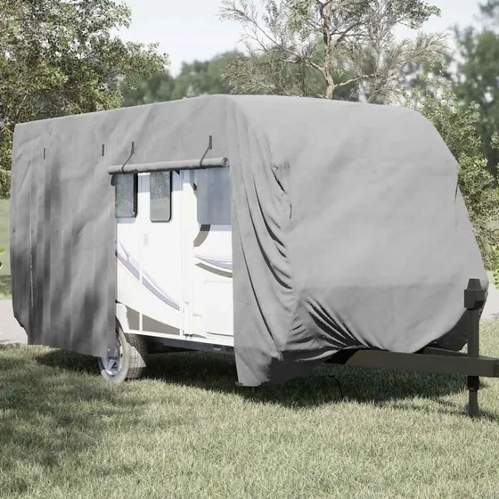vidaXL Campingvognsovertræk 670x250x220 cm grå