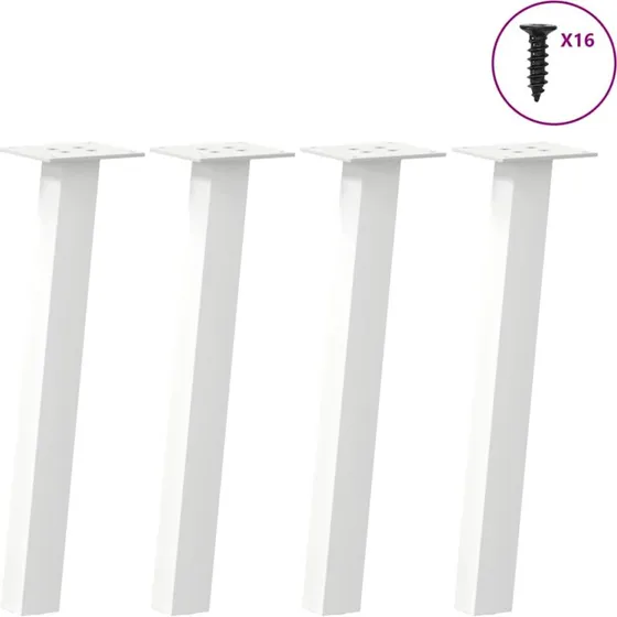 vidaXL sofabordsben 4 stk. hvid 30 cm stål