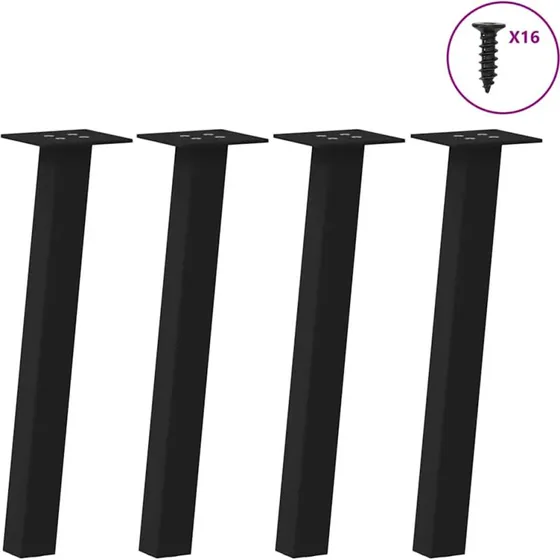 vidaXL sofabordsben 4 stk. sort 42 cm stål