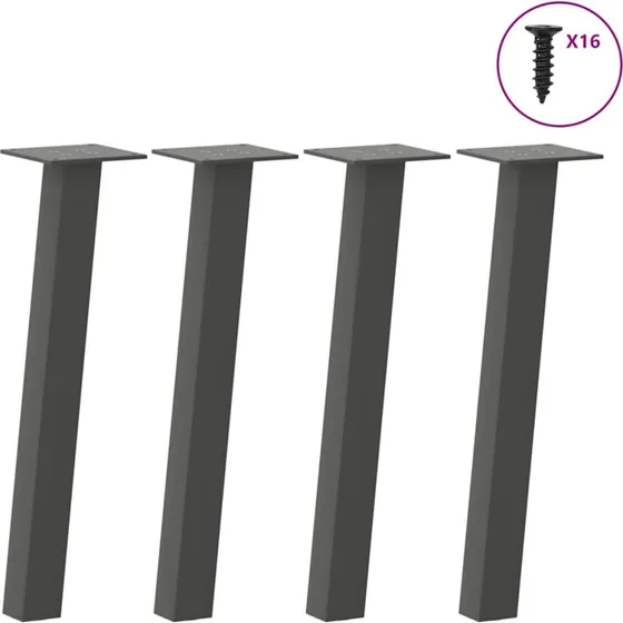 vidaXL sofabordsben 4 stk. antracit 42 cm stål