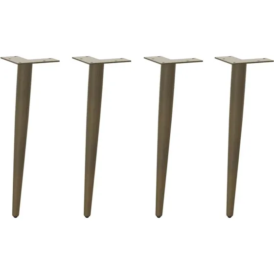 vidaXL sofabordben konisk form 4 stk. naturstål 30-31 cm