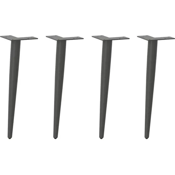 vidaXL sofabordben konisk, 4 stk., antracit, 42-43 cm, pulverlakeret stål