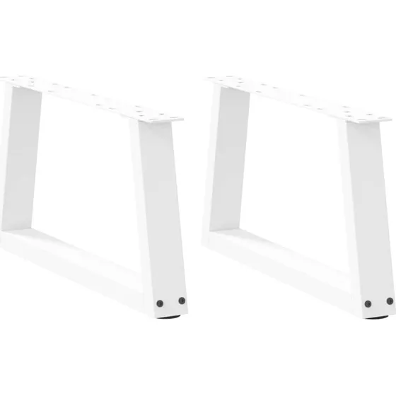 vidaXL V-Formet Sofabordben 2 stk. Hvid 70 x (30-31,3) cm Stål