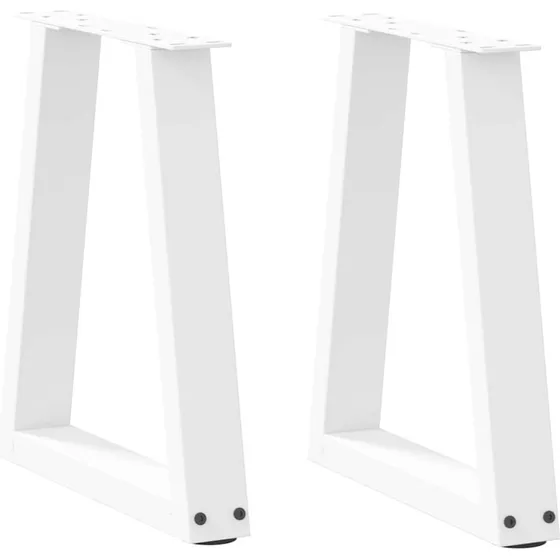 vidaXL V-formet sofabordsben 2 stk. hvid 28 x (42-43,3) cm stål