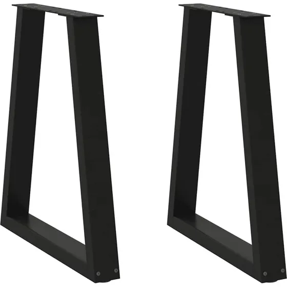vidaXL V-formet spisebordsben 2 stk. sort 60 x (72-73,3) cm stål