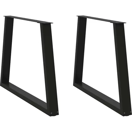 vidaXL V-formet spisebordsben 2 stk. sort 100x(72-73,3) cm stål