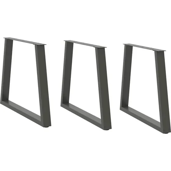 vidaXL V-formet spisebordsben 3 stk. antracit 70 x (72-73,3) cm stål