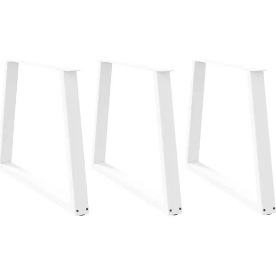 vidaXL V-formet spisebordsben 3 stk. hvid 90 x (72-73,3) cm stål