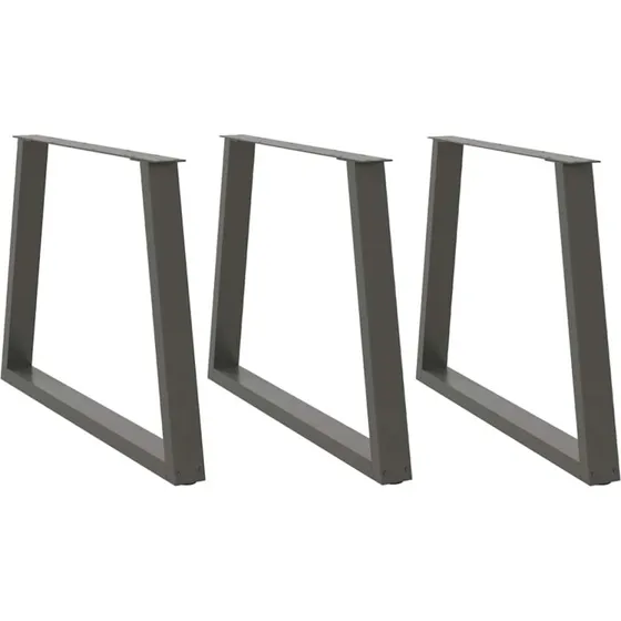 vidaXL V-formet spisebordsben 3 stk. antracit 90 x (72-73,3) cm stål