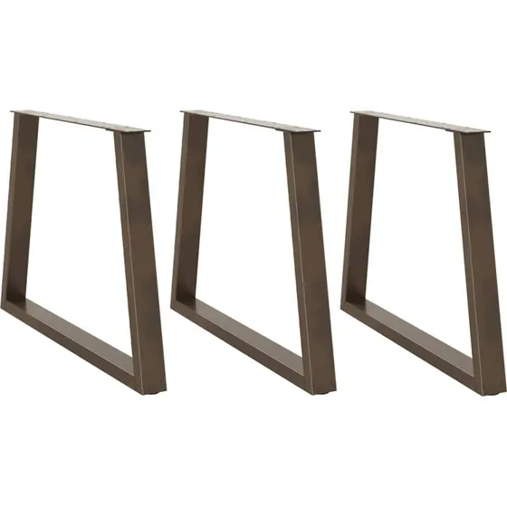 vidaXL Spisebordsben V-Form 3 stk. Naturstål 90 x (72-73,3) cm
