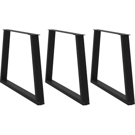 vidaXL V-formet spisebordsben 3 stk. sort 100x(72-73,3) cm stål