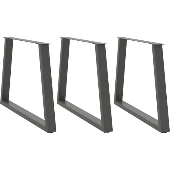 vidaXL V-formet spisebordsben 3 stk. antracit 100x(72-73,3) cm stål