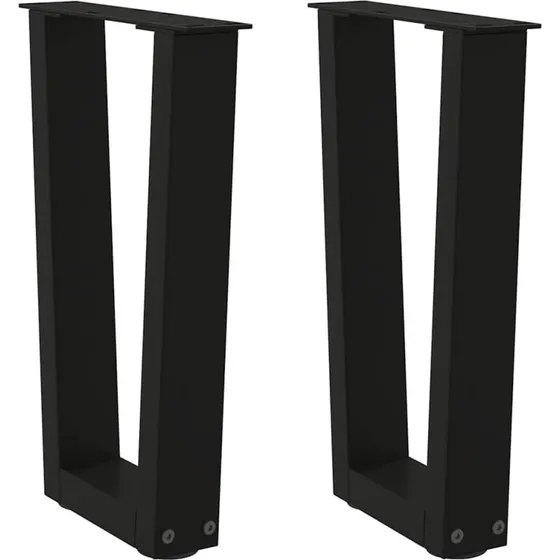 vidaXL sofabordsben V-formet 2 stk. sort 28 x (42-43,3) cm stål