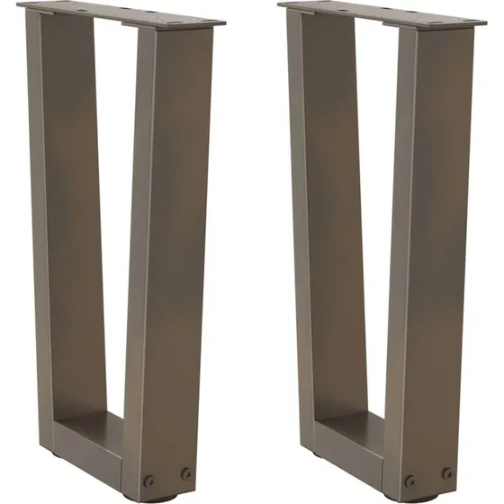 vidaXL V-formet sofabordsben 2 stk. naturstål 28 x (42-43,3) cm