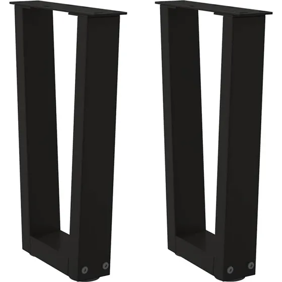 vidaXL sofabordsben V-formet 2 stk. sort 38 x (42-43,3) cm stål