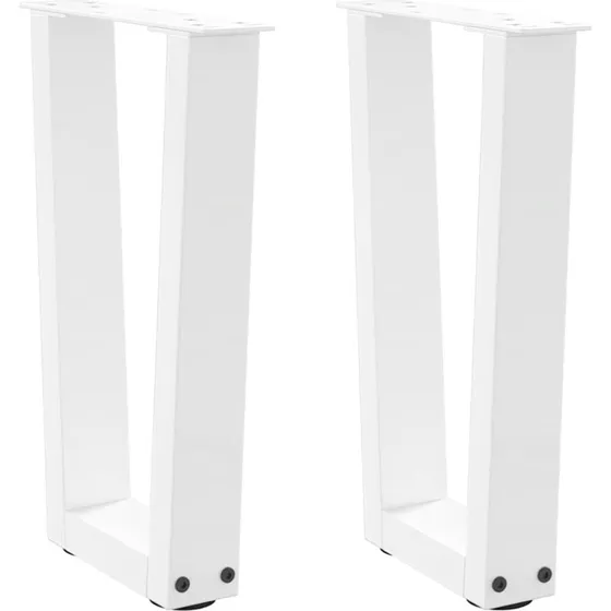 vidaXL V-formet sofabordsben 2 stk. hvid 38 x (42-43,3) cm stål