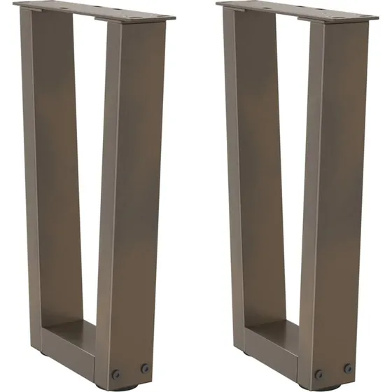 vidaXL V-formet sofabordsben 2 stk. naturstål 38 x (42-43,3) cm