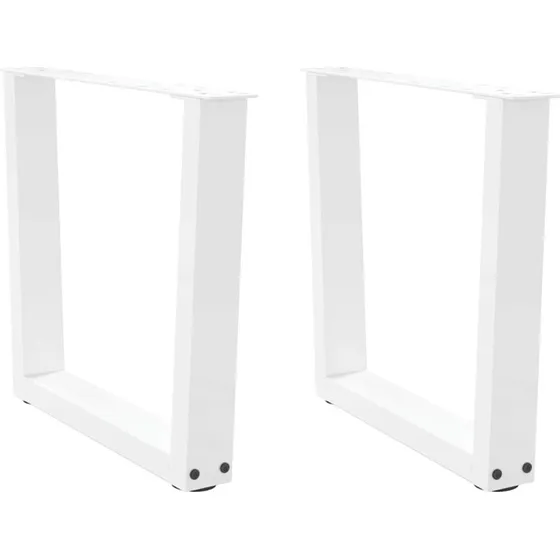 vidaXL V-formet sofabordsben 2 stk. hvid 50x(42-43,3) cm stål