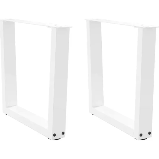vidaXL V-formet sofabordsben 2 stk. hvid 60 x (42-43,3) cm stål
