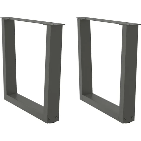 vidaXL V-formet sofabordsben 2 stk. antracit 60x(42-43,3) cm stål