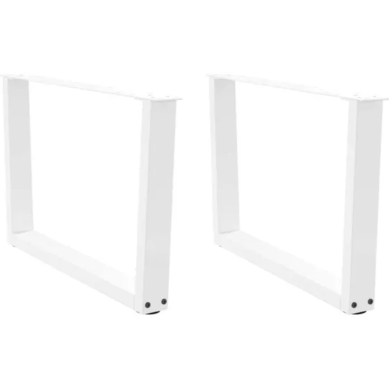 vidaXL V-formet sofabordsben 2 stk. hvid 70 x (42-43,3) cm stål