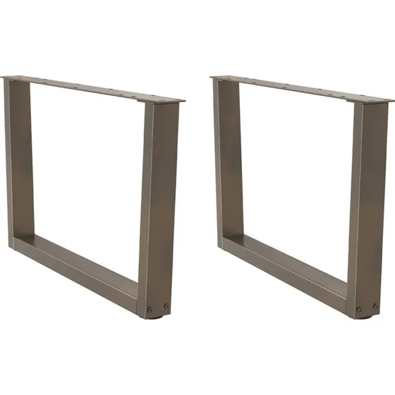 vidaXL V-formet sofabordsben 2 stk. naturstål 70 x (42-43,3) cm