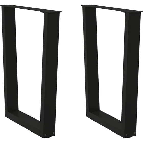 vidaXL V-formet spisebordsben 2 stk. sort 60 x (72-73,3) cm stål