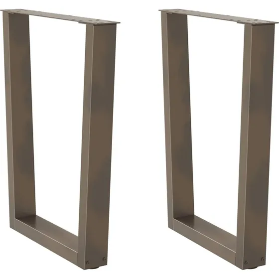 vidaXL V-formet spisebordsben 2 stk. naturstål 60 x (72-73,3) cm