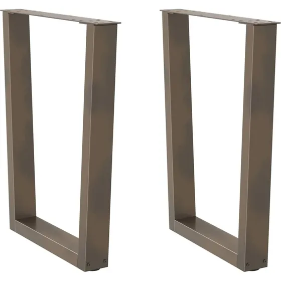 vidaXL V-formet spisebordsben 2 stk. naturstål 70 x (72-73,3) cm