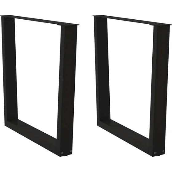 vidaXL V-formet spisebordsben 2 stk. sort 90 x (72-73,3) cm stål