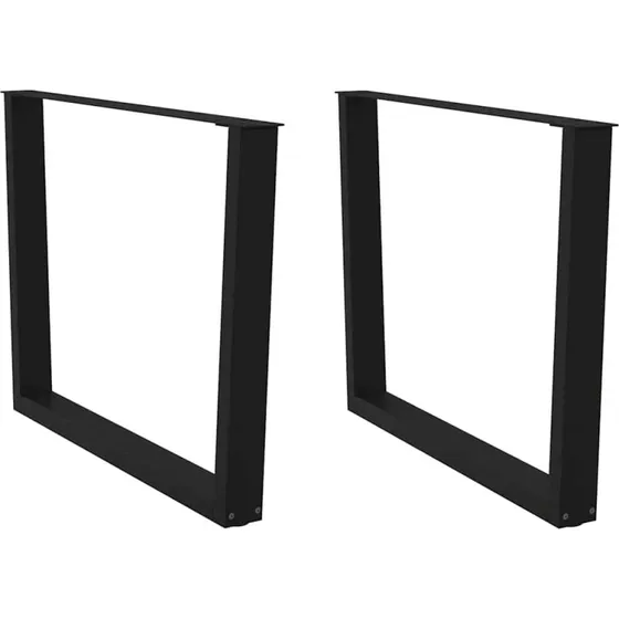 vidaXL V-formet spisebordsben 2 stk. sort 100x(72-73,3) cm stål